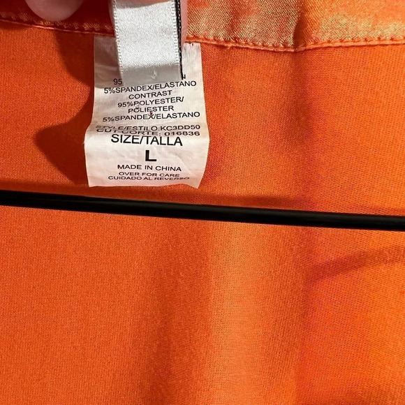 Kenneth Cole Orange Batwing Blouse Size Large Beaded Rhinestone Bling Flowy Top - Picture 9 of 9